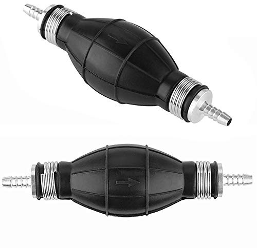 6 mm handpump (2 stycken), liten flödeshastighet, bärbar manuell pump, handpump, sugpump, universell för bensin, vatten, olja, vätska. Bränslepump för bil, trädgård, båt, gräsklippare etc