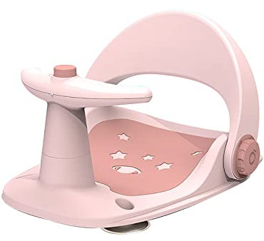 Seggiolino Doccia Bimbo, Seggiolino Bagnetto con Seduta in Gomma Antiscivolo per il Bagnetto del Neonato, Antiscivolo con Braccioli e Schienale alto per Bambini da 6 a 18 Mesi, Sopporta fino a 13 kg