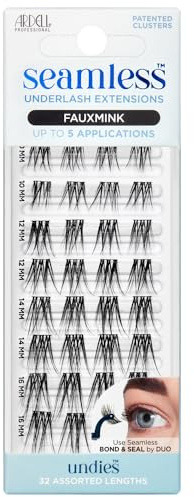 Ardell Seamless Underlash Extensions Refill Faux Mink, False Eyelashes, Vegan Friendly, 32 Assorted Lengths (Pack of 1)