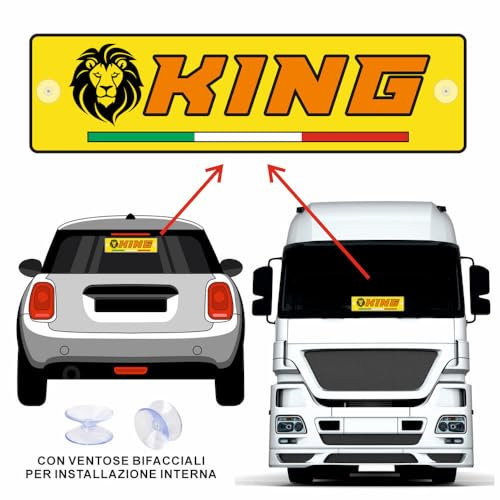 GFD Targa Espositiva per Camion e Auto con Foto, Nome e Frase, Alluminio Rigido e Sistema di Fissaggio a Ventosa - per Abbellire Macchina o Tir - Dimensioni 36x11cm,48x11cm o 20x40cm (48x11 cm)