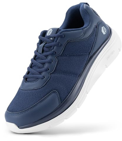 FitVille Chaussures de Marche Homme Pieds Larges Légères Chaussures Décontractées Respirantes Baskets Mode Sportives Bleu 43 EU X-Large