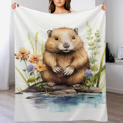 Beaver Blanket Super Soft Comfortable Warm Anti-Pilling Blanket Suitable For All Seasons Bed Linen Sofa And Plush Decoration Travel Camping Blanket （180×200cm）