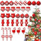 36 Pcs 2D Wooden Large Candy Cane Christmas Decorations, Candy Cane Tree Decorations, Christmas for Lndoor Outdoor Decor