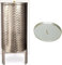 Botte, Contenitore Inox per Vino, con Galleggiante AD Olio ENOLOGICO,da LT 30 COMPRESO di Coperchio PARAPOLVERE Inox,GALEGGIANTE AD Olio,Rubinetto Inox E PIEDISTALLO in Acciaio ZINCATO Made in Italy
