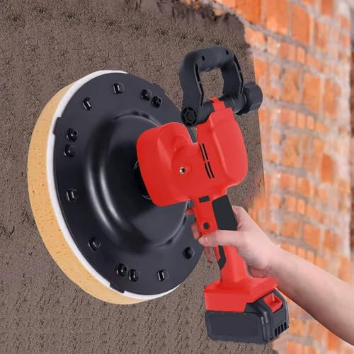 ZHLINGQ Truelle à Béton, Ponceuse Murale électrique 1680 W 48 V, Truelle Manuelle pour Sol en Ciment, Maçon, Plâtrier,22500mABatteries*1-Standard