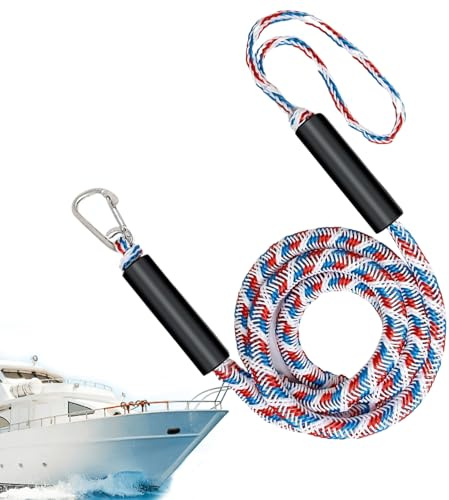 Lignes D'amarrage De Bateaux, Haute Resistance 1.20-1.70 Metres Cordages avec en Acier Inoxydable, Corde De Remorquage pour Tubing, pour Lac Rivière Plage Neige Luge Natation Plongée Ski Nautique