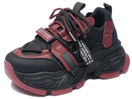 Tsuukuie Dam Chunky sneakers, platå, sportskor, mode, snörskor, lätta, bekväma, andas, mesh