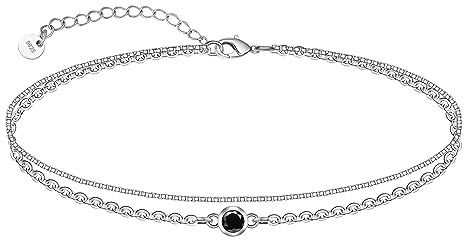 CHIC & ARTSY Cavigliere in argento sterling 925 a doppio strato per donna, gioielli semplici per piedi da spiaggia
