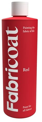 Fabricoat Stofffarbe – Wiederherstellen oder Ändern der Farbe jedes Stoffes – direkt auf den Stoff malen – verwandeln Sie alles – Sofas, Lampenschirme, Autoinnenräume (500 ml, Rot)
