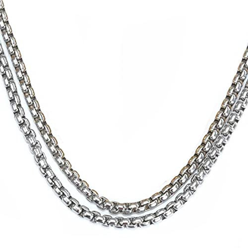 ANAZOZ Halskette Edelstahl Damen 60 cm, Kette für Anhänger Herren Venezianierkette 2,5mm Breit Silber