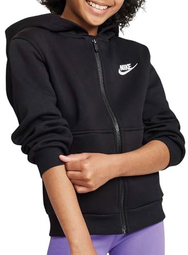 Nike Unisex Kinder Nsw Club Fleecejacke, Black/White, 122-128 EU
