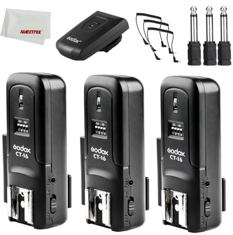GODOX CT 16 CT-16 Trigger 16 Channels Wireless Radio Flash Transmitter+3pcs Receiver Set Compatible con Canon Nikon Pentax DSLR cámara
