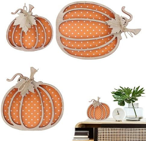 Juego de decoración para el hogar, juego de calabaza de madera simulada - Decoración de calabaza simulada para el hogar | Juego de calabazas falsas con decoración otoñal para el hogar, césped, jardín