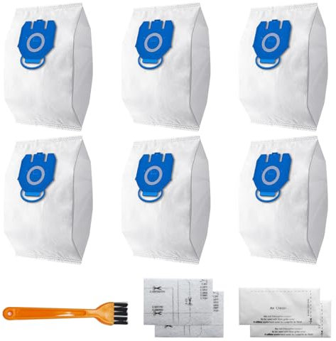 6 Staubsaugerbeutel kompatibel mit Miele GN, 3D Effizienz passend für Classic C1, komplett S2/S5/S8/C2/C3, S2000 S5000 S8000 Series Staubsaugerbeutel mit 2 Sets Microfilter