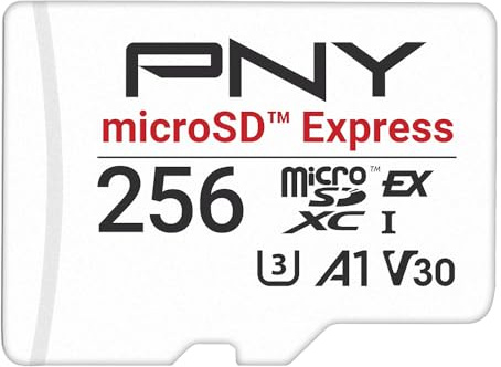 PNY microSD™ Express 256GB UHS-I U3 V30 A1 microSDXC Flash Memory Card, up to 890MB/s read & up to 750MB/s write speeds, ideal for microSD Express compatible devices like Nintendo Switch 2