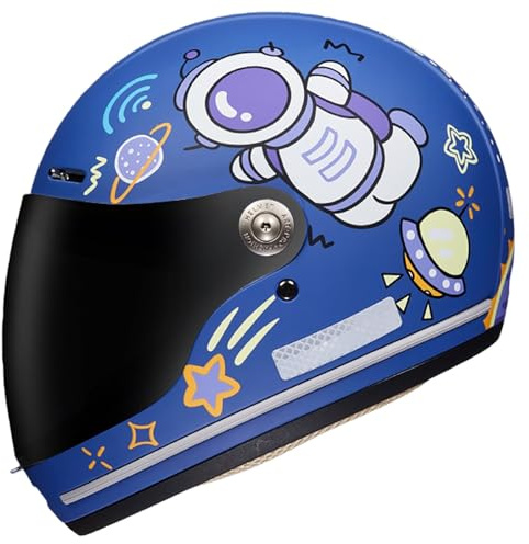 Casque Intégral De Moto pour Enfants, Casque De Vélo pour Garçons Et Filles De 2 À 10 Ans, Motif Dessin Animé Mignon, Casque pour Trottinette, Skateboard Et Cruiser 6,(46-52CM)