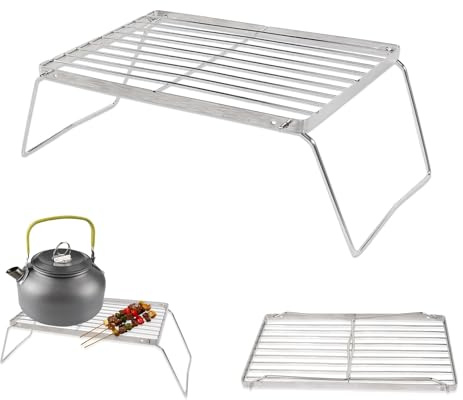 Fällbart grillgaller, 30 x 16 cm campinggrillgaller utomhus grillgaller för bärbar lägerbålsgrill, bärbar lägerbålsgrill för backpacking, grillning, vandring, picknick, fiske