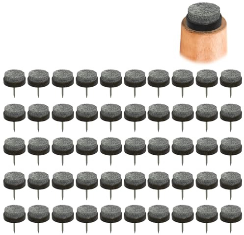 50 Piezas Protectores Patas Sillas Fieltro, Tacos para Sillas, Clavos de Fieltro para Muebles 22mm con Clavo Metálico, Almohadillas Antirrayas y Antiruido para Suelo Madera Baldosa Protectores Muebles