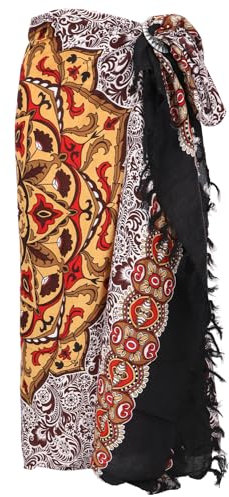 GURU SHOP Sarong, Wandbehang, Wickelrock, Sarongkleid - Mandala/braun, Herren/Damen, Synthetisch, 160x115 cm
