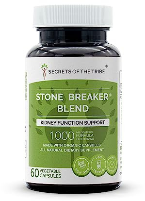 Secrets of the Tribe Stone Breaker Blend, 60 Capsules, 1000 mg, Stonebreaker, Burdock, Yucca, Goldenrod, Horsetail,Tribulus. Kidney Function Support 60 Capsules