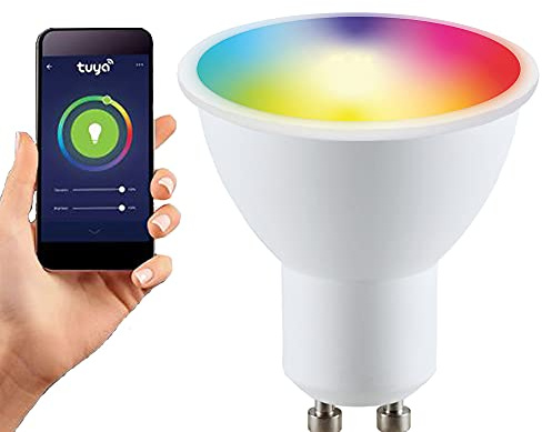 HARPER LIVING Smart LED Bulb, Smart Wi-Fi Spotlight LED Light Bulb,400Lm GU10 5.5W Dimmable Wi-Fi RGB CCT Colour, Connect with Tuya, Works with Alexa and Google Home, Voice and PhoneControl
