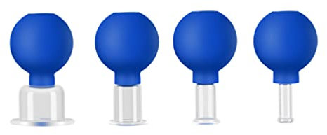 4 Pcs Glass Facial Cupping Set,Silicone Vacuum Suction, Cupping Massage Therapy, a Kit for Anti Cellulite, Anti Wrinkle for Eyes, Face and Bodycellulite Cup,Cupping Set,Facial Cupping