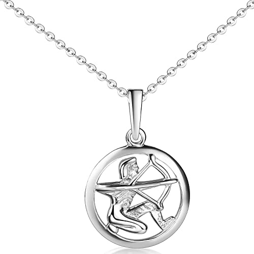 Materia av Matthias Wagner stjärntecken hänge silver 925 kvinnor män kedja rhodinerad, Sterlingsilver
