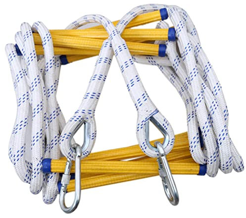 Scala Antincendio D'emergenza, Scale di Sicurezza con Moschettoni, Scala a Fune di Salvataggio Pioli Antiscivolo per Una Rapida Installazione in Caso di Incendio,8m/26ft