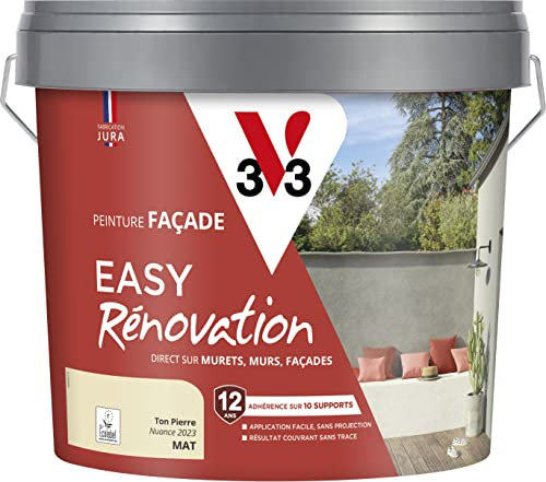 V33 Peinture pour façade - Easy Rénovation - Ton Pierre 10L