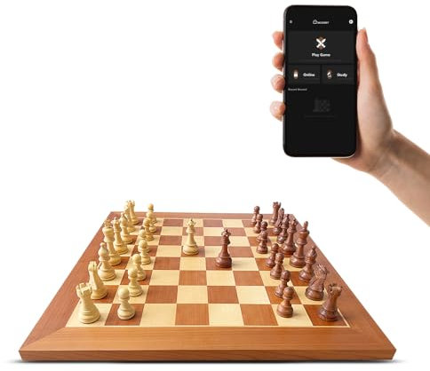 Chessnut Pro Elektronisches Schachbrett-Set, luxuriöses Spiel mit allen Holzschachfiguren, Erkennung – 55 cm Turnier-Größe, Brett-Set mit Holzteilen für 1-2 Spieler ab 6 Jahren