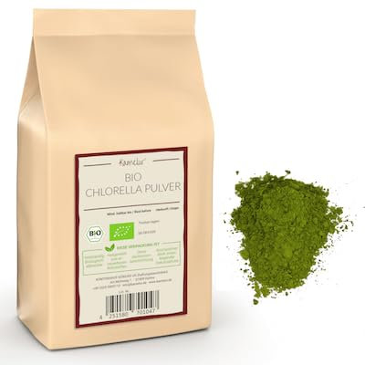 Kamelur Polvere di clorella bio da 1 kg, verde – polvere di alghe clorella – clorofilla polvere vegana biologica