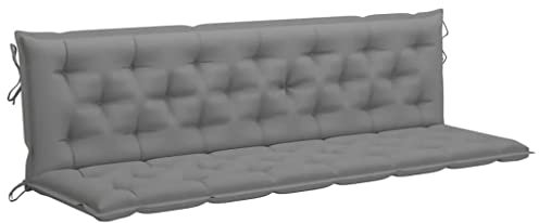 Coussin pour balançoire Hollywood 200x50x7 cm, Coussin de siège, Coussin de Banc, Coussin de Banc de bière en Plein air, Coussin de siège, Coussin de Dossier, Coussin de Dossier Gris