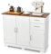 COSTWAY Sideboard weiß, Küchenschrank mit Arbeitsplatte 100 x 40cm, Buffetschrank mit Türen & Schubladen & verstellbaren Ablagen, Kücheninsel für Küche, Esszimmer (Weiß)