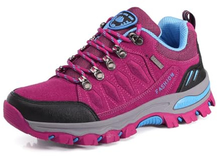 Sudychen Chaussures de Randonnée pour Femme Légères 36-42EU | Baskets Basses, Respirantes, Antidérapantes, Extérieur, pour le Camping et la Course à Pied, Noir Gris Violet Rose