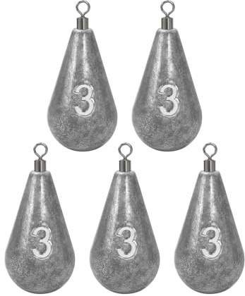 BLUEWING Casting Swivel Bell Sinkers Fishing Weights Drop Shot Dipsey Lead Saltwater, 3oz - 5pcs
