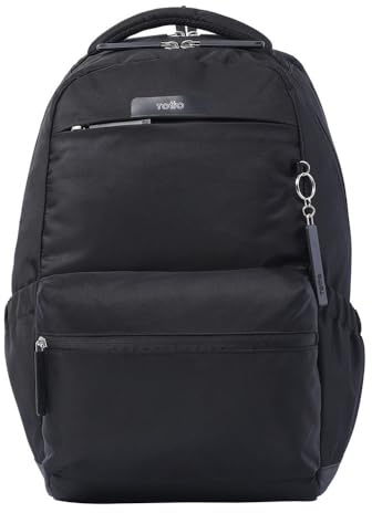 TOTTO - Mochila para Ordenador Portátil de 16 Pulgadas, Modelo Comfort, Capacidad 24 L, 2 Compartimentos, Bolsillos Botella, Correa para Maleta, Espaldar Ergonómico, Color Negro