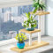 YHXAIQ Pflanzenständer Fensterbank, Mehrstöckig Pflanzenständer Holz, Desktop Plants Holder Pot, Fensterbank Blumenständer fur Indoor Balkon Wohzimmer Outdoor Dekor, Abnehmbar(White1)
