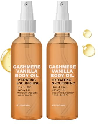 Huiles Pour Le Corps Vanille Et Cachemire, Au Beurre De Karité, Formule éClat Au Jojoba, Pour Peaux Et Cheveux Secs, Spray D'Huile De Massage Hydratant Pour Une Peau Hydratée