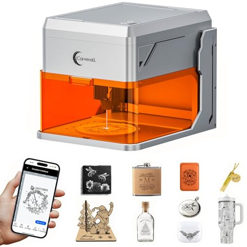 Carverall A1 Pro AA 5W Laser Graviermaschine mit HD-Kamera, WLAN & KI-Software, Klasse 1 Lasergravierer und Laser Cutter, 0,01 mm Präzision, für Holz, Leder, Glas, Acryl & DIY