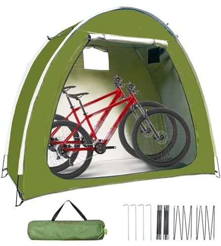 Abri À Vélos Extérieur Étanche | Abri À Vélos Robuste avec Double Entrée | Tente De Garage Pliable Et Portable pour Jardin, Terrasse, Camping Et Cour(S)