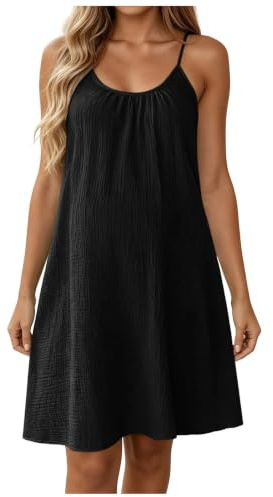 Générique Backless Dress Robe Caraco Dos sans Manches pour Femme Robe à Bretelles Spaghetti d'été Courte légère et Parfaite 2026pour Les Vacances à la Plage Backless Dress