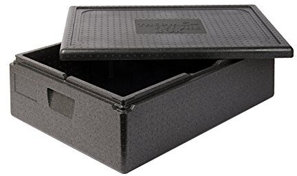 Thermo Future Box Kühlbox Transportbox Warmhaltebox und Isolierbox mit Deckel, Thermobox aus EPP (expandiertes Polypropylen), schwarz, 42 l