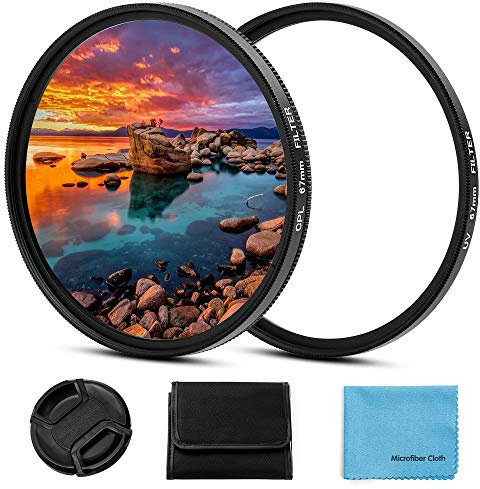 62mm Filter Kit, Fotover 62mm UV CPL Filter Set Universal UV Schutzfilter Zirkular Polarisationsfilter mit Mitte Pinch Objektivdeckel für Canon Nikon Sony Pentax Olympus Fuji Kamera