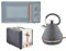 Tower Cavaletto Grey & Rose Gold 3KW 1.7L Pyramid Kettle, 2 Slice 850W Toaster & 800W 20L Microwave. Contemporary Matching Kitchen Electrical Set in Grey & Rose Gold