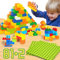WYSWYG Classic Big Building Block Set, Large 81 Pieces Building Bricks and 2 Base Plates, Compatible with Duplo Building Bricks, Toddler STEM Toys for Boys Girls Age 3 4 5 6 Years Old.