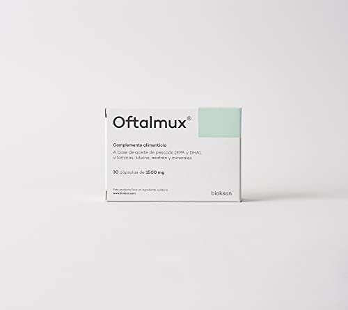 Oftalmux│Complemento alimenticio│Cuida la salud de tus ojos│100% Natural a base de aceite de pescado, vitaminas, luteína y minerales