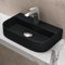 doporro Aufsatzwaschbecken Hängewaschbecken Keramik matt schwarz 380x235x80 mm Gäste-WC Handwaschbecken Waschschale Waschtisch Brüssel003