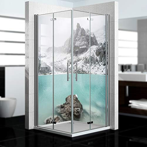 dedeco Pannello posteriore doccia impermeabile, motivo: Monte V1, vernice UV lucida, 2 x 90 x 210 cm, come pannello posteriore per il bagno per la sostituzione delle piastrelle, come parete