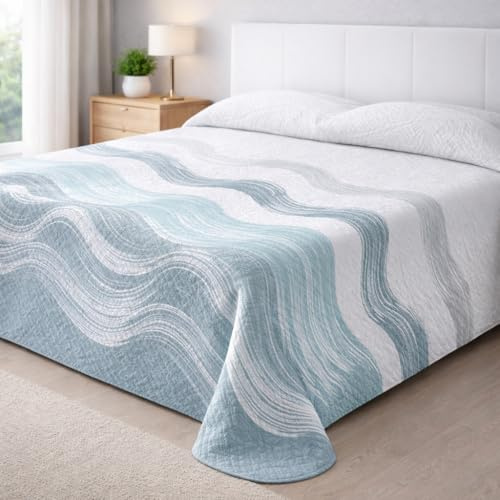 Degrees Home Paraiso – Colcha Boutí Fina para Todas Las Estaciones – Cubre Cama Multiusos Diseño Estampado Suave, Lavable y Ligero 100% Microfibra (180x260) – Ideal para Camas 90/105/135/150/180