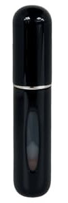 Refillable Perfume Atomiser (5ml) - Portable Leak-Proof Travel Spray Bottles for Perfume, Aftershave, Gym and Essentials - Easy-to-Refill Durable Lightweight Minimalist Travel Size - 3328 (BLACK)